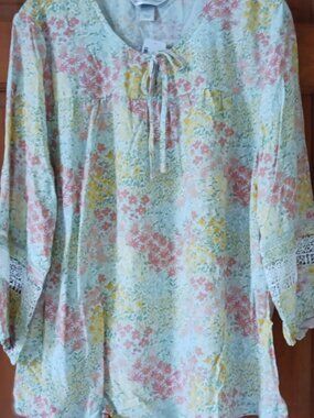 Christopher & Banks Floral Cotton Top